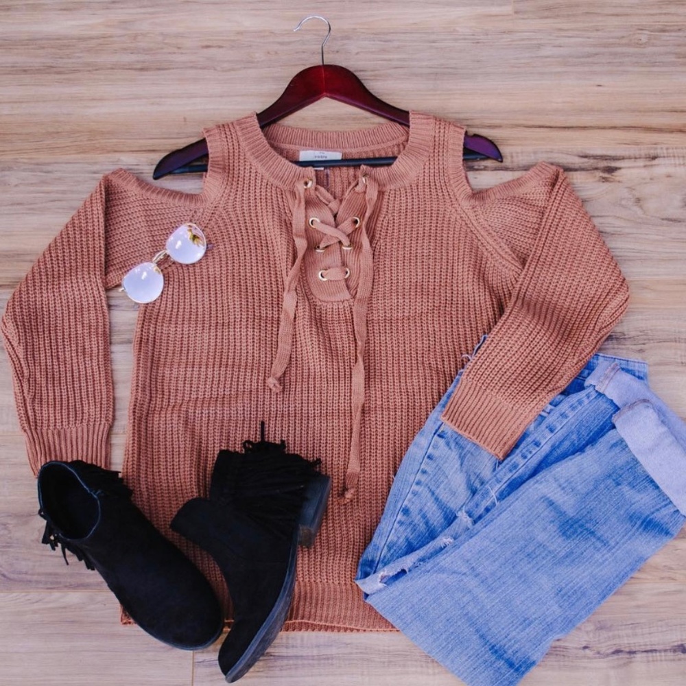 Brand New Open Shoulder Chunky Sweater